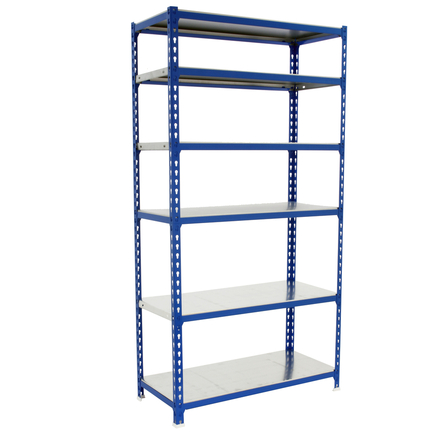 Rayonnage métallique léger sans vis 2500x800x300 - 6 niveaux Bleu - SIMON RACK - 8435104953723