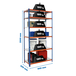 Rayonnage métallique léger sans vis 2500x800x500 - 6 niveaux Bleu/Orange - SIMON RACK - 8435104954034