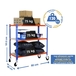 Rayonnage mobile bois-métal léger sans vis 975x800x300 - 3 niveaux Bleu/Orange/Bois - SIMON RACK - 8435104954201