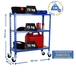 Rayonnage mobile bois-métal léger sans vis 975x900x300 - 3 niveaux Bleu/Bois - SIMON RACK - 8435104954232