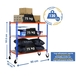 Rayonnage mobile bois-métal léger sans vis 975x900x300 - 3 niveaux Bleu/Orange/Bois - SIMON RACK - 8435104954249