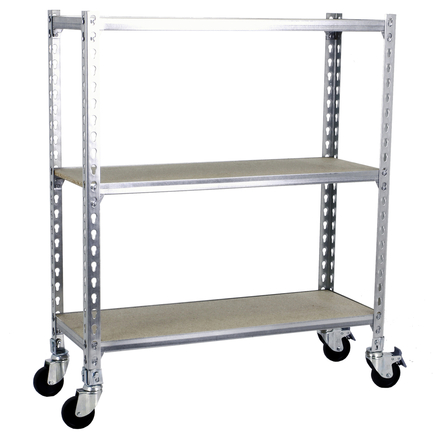 Rayonnage mobile bois-métal léger sans vis 975x900x300 - 3 niveaux Bois - SIMON RACK - 8435104954256