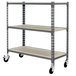 Rayonnage mobile bois-métal léger sans vis 975x1000x300 - 3 niveaux Gris/Bois - SIMON RACK - 8435104954263