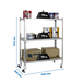 Rayonnage mobile bois-métal léger sans vis 975x1100x300 - 3 niveaux Galvanisé - SIMON RACK - 8435104954331