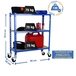 Rayonnage mobile bois-métal léger sans vis 975x800x400 - 3 niveaux Bleu/Bois - SIMON RACK - 8435104954355