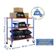 Rayonnage mobile bois-métal léger sans vis 975x800x400 - 3 niveaux Bleu/Orange/Bois - SIMON RACK - 8435104954362