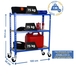Rayonnage mobile bois-métal léger sans vis 975x1000x400 - 3 niveaux Bleu/Bois - SIMON RACK - 8435104954430