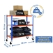 Rayonnage mobile bois-métal léger sans vis 975x900x500 - 3 niveaux Bleu/Orange/Bois - SIMON RACK - 8435104954560
