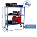 Rayonnage mobile bois-métal léger sans vis 975x1000x500 - 3 niveaux Bleu/Orange - SIMON RACK - 8435104954591