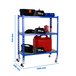Rayonnage mobile bois-métal léger sans vis 975x1100x500 - 3 niveaux Bleu/Bois - SIMON RACK - 8435104954638