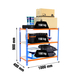 Rayonnage bois-métal léger sans vis 900x1000x300 - 3 niveaux Bleu/Orange/Bois - SIMON RACK - 8435104954768