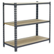 Rayonnage bois-métal léger sans vis 900x1000x400 - 3 niveaux Gris/Bois - SIMON RACK - 8435104954904