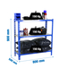 Rayonnage bois-métal léger sans vis 900x800x500 - 3 niveaux Bleu/Bois - SIMON RACK - 8435104954997