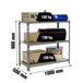 Rayonnage bois-métal léger sans vis 900x1000x500 - 3 niveaux Gris/Bois - SIMON RACK - 8435104955062