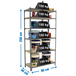 Rayonnage bois-métal léger sans vis 2500x800x400 - 6 niveaux Gris/Bois - SIMON RACK - 8435104955307