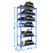 Rayonnage bois-métal léger sans vis 2500x900x400 - 6 niveaux Bleu/Bois - SIMON RACK - 8435104955352