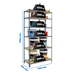 Rayonnage bois-métal léger sans vis 2500x1100x500 - 6 niveaux Gris/Bois - SIMON RACK - 8435104955581