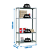 Étagère en kit charge légère sans vis 1500x1000x500 - 4 niveaux Gris - SIMON RACK - 8435104956243