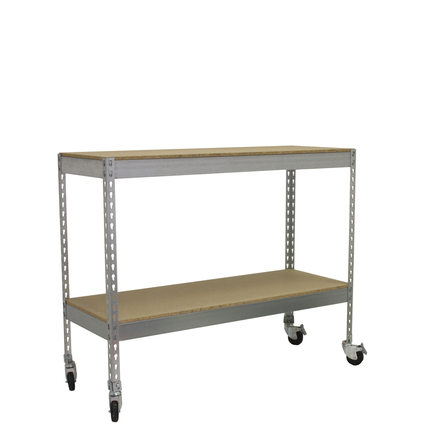 Étagère mobile charge moyenne 75kg - 975x1200x450 - 2 niveaux Bois - SIMON RACK - 8435104956298