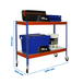 Étagère mobile charge moyenne 75kg - 975x1200x600 - 2 niveaux Bleu/Orange - SIMON RACK - 8435104956465