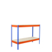 Étagère charge moyenne 500 à 600kg - 900x1500x450 - 2 niveaux Bleu/Orange/Bois - SIMON RACK - 8435104956564