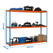 Étagère charge moyenne 500 à 600kg - 1500x1200x450 - 3 niveaux Bleu/Orange/Galvanisé - SIMON RACK - 8435104957141