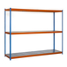 Étagère charge moyenne 500 à 600kg - 1500x1200x600 - 3 niveaux Bleu/Orange/Galvanisé - SIMON RACK - 8435104957189