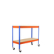 Étagère mobile charge moyenne 75kg - 975x1500x450 - 2 niveaux Bleu/Orange/Bois - SIMON RACK - 8435104957363