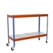 Étagère mobile charge moyenne 75kg - 975x1200x600 - 2 niveaux Bleu/Orange/Galvanisé - SIMON RACK - 8435104957509