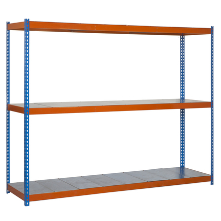 Étagère mobile charge moyenne 400kg - 1500x1500x750 - 3 niveaux Bleu/Orange - SIMON RACK - 8435104958285