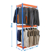Rayonnage pour vêtements 2500x1500x750 - 2 niveaux Bleu - SIMON RACK - 8435104959732