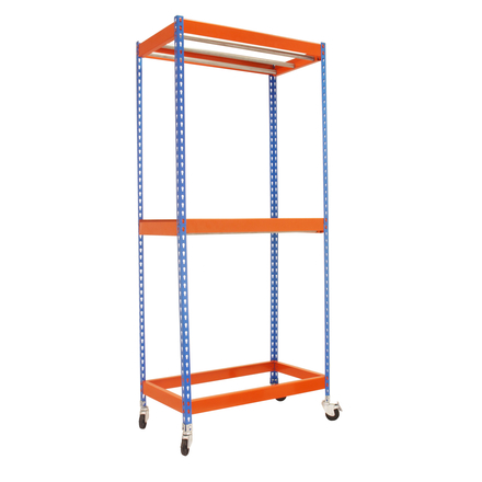 Rayonnage pour vêtements 3075x1500x750 - 2 niveaux Bleu/Orange - SIMON RACK - 8435104959930