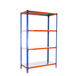 Rayonnage métallique léger sans vis 1500x900x300 - 4 niveaux Bleu/Orange - SIMON RACK - 8435104960424