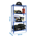 Rayonnage métallique léger sans vis 1500x900x500 - 4 niveaux Bleu/Blanc - SIMON RACK - 8435104960738