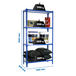 Rayonnage métallique léger sans vis 1500x1100x500 - 4 niveaux Bleu/Blanc - SIMON RACK - 8435104960813