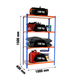Rayonnage bois-métal léger sans vis 1500x1000x400 - 4 niveaux Bleu/Orange/Bois - SIMON RACK - 8435104961117