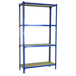 Rayonnage bois-métal léger sans vis 1500x900x500 - 4 niveaux Bleu/Bois - SIMON RACK - 8435104961223