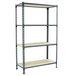 Rayonnage bois-métal léger sans vis 1500x1000x500 - 4 niveaux Gris/Bois - SIMON RACK - 8435104961254