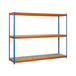 Étagère charge moyenne 500 à 600kg - 1500x1200x450 - 3 niveaux Bleu/Orange/Bois - SIMON RACK - 8435104961339