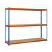 Étagère mobile charge moyenne 400kg - 1500x1200x450 - 3 niveaux Bleu/Orange/Bois - SIMON RACK - 8435104961490