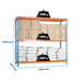 Étagère mobile charge moyenne 400kg - 1500x1200x600 - 3 niveaux Bleu/Orange/Bois - SIMON RACK - 8435104961537