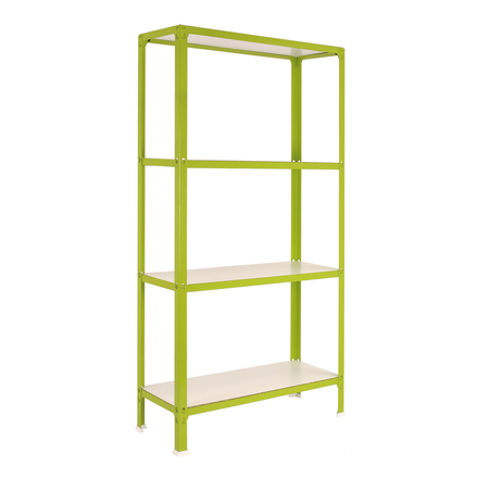 Rayonnage intérieur 1600x800x300 - 4 niveaux Vert/Blanc - SIMON RACK - 8435104961902