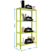 Rayonnage intérieur 1600x800x300 - 4 niveaux Vert/Blanc - SIMON RACK - 8435104961902