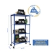 Rayonnage mobile métallique léger sans vis 1575x1000x300 - 4 niveaux Bleu/Blanc - SIMON RACK - 8435104962923