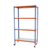 Rayonnage mobile métallique léger sans vis 1575x1100x300 - 4 niveaux Bleu/Orange - SIMON RACK - 8435104962978