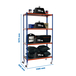Rayonnage mobile métallique léger sans vis 1575x1100x300 - 4 niveaux Bleu/Orange - SIMON RACK - 8435104962978