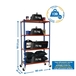 Rayonnage mobile métallique léger sans vis 1575x800x400 - 4 niveaux Bleu/Orange/Galvanisé - SIMON RACK - 8435104963012