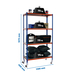 Rayonnage mobile métallique léger sans vis 1575x1100x400 - 4 niveaux Bleu/Orange - SIMON RACK - 8435104963135