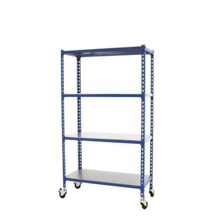 Rayonnage mobile métallique léger sans vis 1575x900x500 - 4 niveaux Bleu - SIMON RACK - 8435104963227