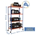 Rayonnage mobile bois-métal léger sans vis 1575x800x300 - 4 niveaux Bleu/Orange/Bois - SIMON RACK - 8435104963340